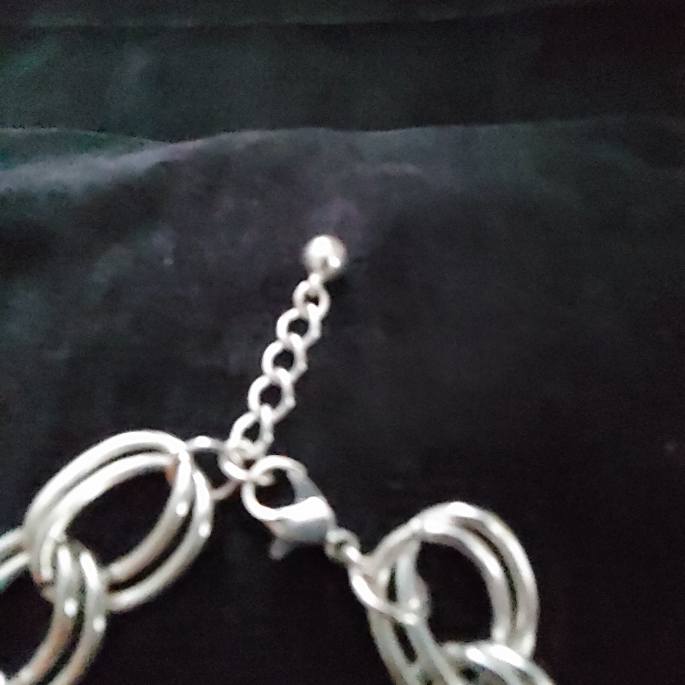 Silvertone Double Link Bracelet - image 3